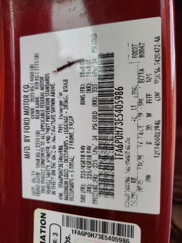 Photo 10 from auction – 2014 FORD FUSION SE with VIN 1FA6P0H73E5405986