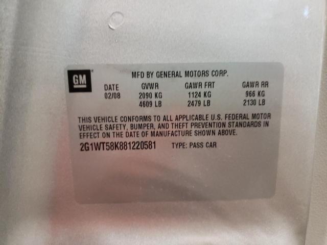 Photo 10 from auction – 2008 CHEVROLET IMPALA LT with VIN 2G1WT58K881220581