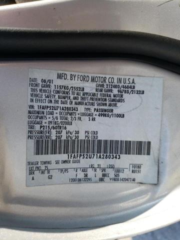 Photo 10 from auction – 2001 FORD TAURUS LX with VIN 1FAFP52U71A280343