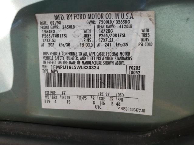 Photo 10 from auction – 1998 FORD EXPEDITION with VIN 1FMPU18L5WLB30334