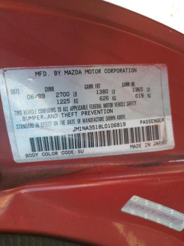 Photo 10 from auction – 1990 MAZDA MX-5 MIATA with VIN JM1NA3518L0106819