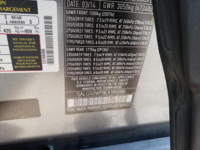 Photo 10 from auction – 2014 LAND ROVER RANGE ROVE with VIN SALGS2WF9EA166088