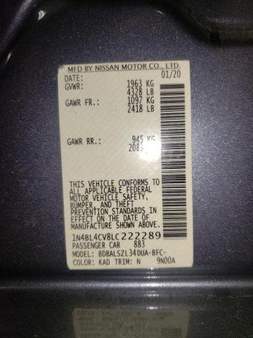 Photo 10 from auction – 2020 NISSAN ALTIMA SR with VIN 1N4BL4CV8LC222289