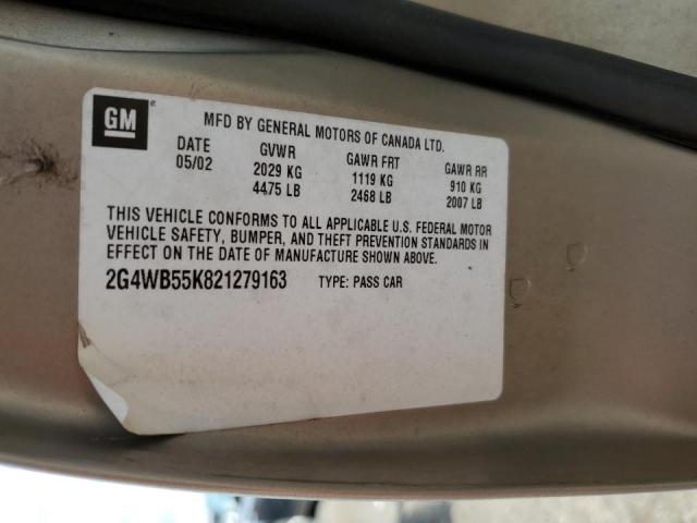 Photo 10 from auction – 2002 BUICK REGAL LS with VIN 2G4WB55K821279163