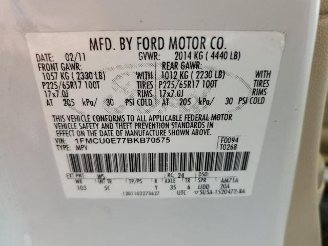 Photo 10 from auction – 2011 FORD ESCAPE LIM with VIN 1FMCU0E77BKB70575