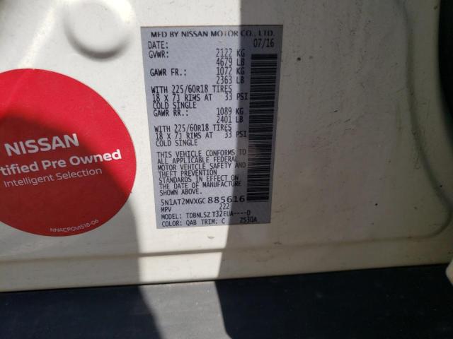 Photo 10 from auction – 2016 NISSAN ROGUE S with VIN 5N1AT2MVXGC885616