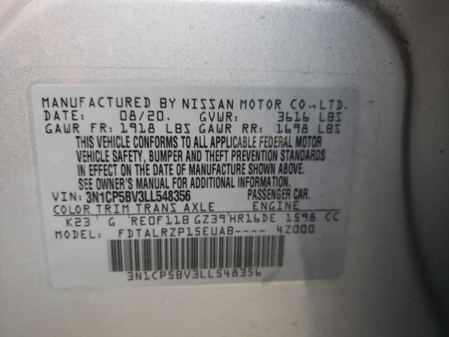 Photo 10 from auction – 2020 NISSAN KICKS S with VIN 3N1CP5BV3LL548356