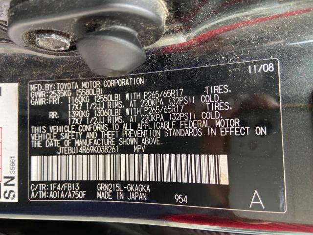 Photo 10 from auction – 2009 TOYOTA 4RUNNER SR with VIN JTEBU14R69K038261