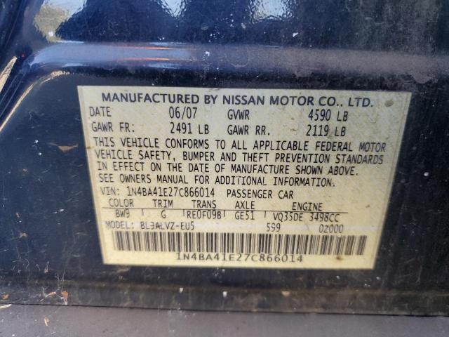 Photo 10 from auction – 2007 NISSAN MAXIMA SE with VIN 1N4BA41E27C866014