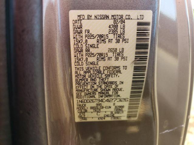 Photo 10 from auction – 2004 NISSAN FRONTIER K with VIN 1N6DD26T94C427326