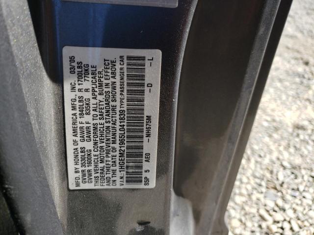 Photo 10 from auction – 2005 HONDA CIVIC EX with VIN 1HGEM21965L041839