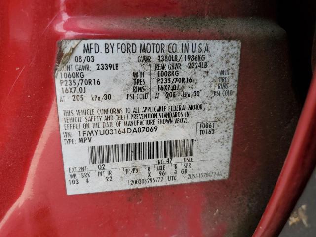 Photo 10 from auction – 2004 FORD ESCAPE XLT with VIN 1FMYU03164DA07069