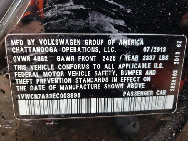Photo 10 from auction – 2014 VOLKSWAGEN PASSAT SEL with VIN 1VWCN7A33EC003896