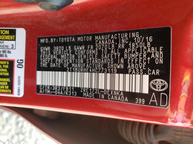 Photo 10 from auction – 2017 TOYOTA COROLLA L with VIN 2T1BURHE4HC773119
