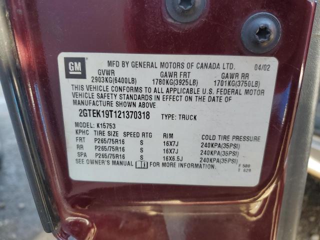 Photo 10 from auction – 2002 GMC NEW SIERRA with VIN 2GTEK19T121370318