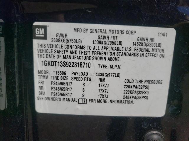 صورة رقم 10 من المزاد - 2002 GMC ENVOY مع VIN 1GKDT13S922318710