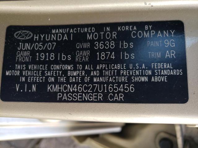 Photo 10 from auction – 2007 HYUNDAI ACCENT GLS with VIN KMHCN46C27U165456