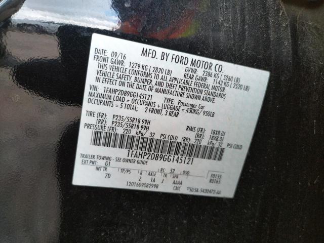Photo 10 from auction – 2016 FORD TAURUS SE with VIN 1FAHP2D89GG145121