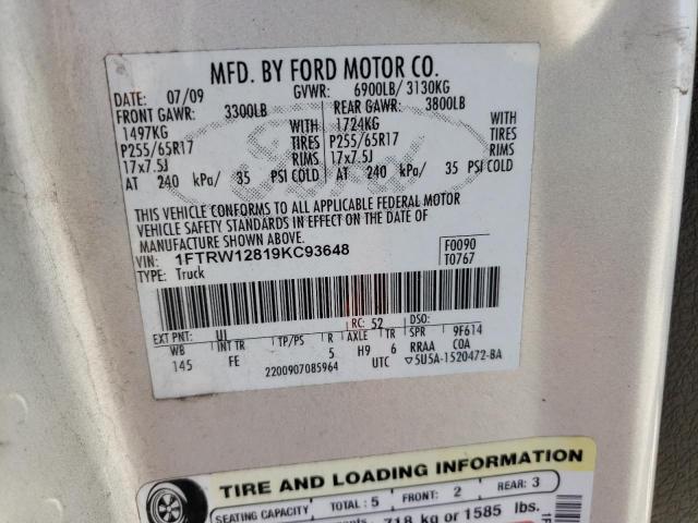 Photo 10 from auction – 2009 FORD F150 SUPER with VIN 1FTRW12819KC93648
