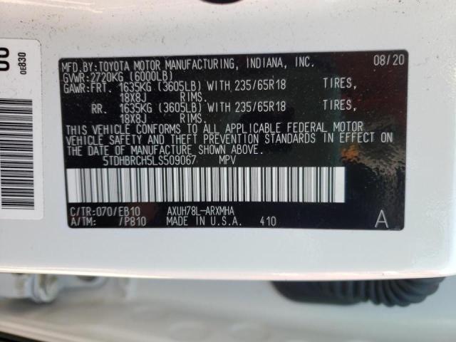 Foto 10 de la subasta – 2020 TOYOTA HIGHLANDER con VIN 5TDHBRCH5LS509067