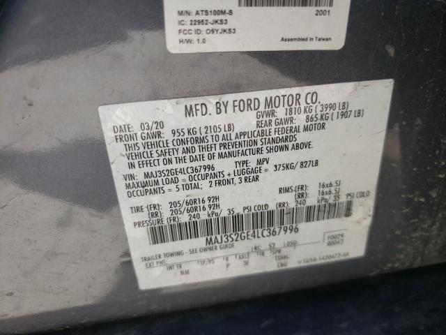 Photo 10 from auction – 2020 FORD ECOSPORT S with VIN MAJ3S2GE4LC367996