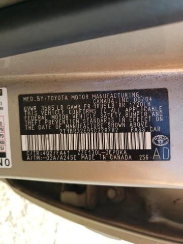 Photo 10 from auction – 2005 TOYOTA COROLLA CE with VIN 2T1BR32E95C328782