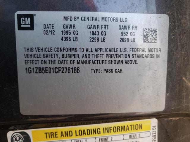 Photo 10 from auction – 2012 CHEVROLET MALIBU LS with VIN 1G1ZB5E01CF276186