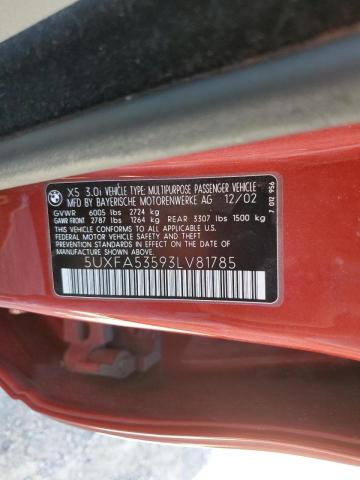 Photo 10 from auction – 2003 BMW X5 3.0I with VIN 5UXFA53593LV81785