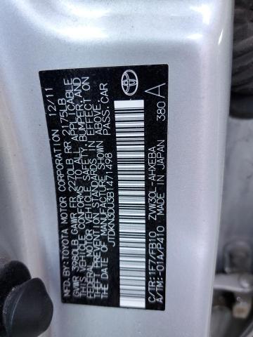 Photo 10 from auction – 2011 TOYOTA PRIUS with VIN JTDKN3DU3B1471498