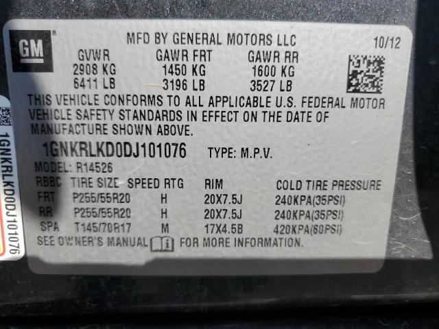 Photo 10 from auction – 2013 CHEVROLET TRAVERSE L with VIN 1GNKRLKD0DJ101076