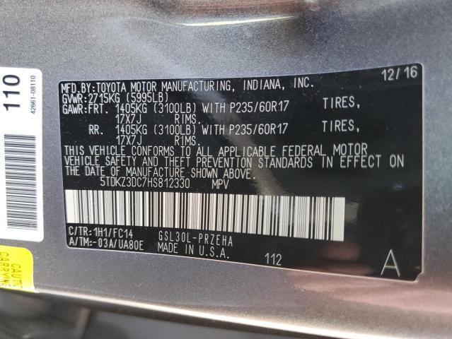Photo 10 from auction – 2017 TOYOTA SIENNA LE with VIN 5TDKZ3DC7HS812330