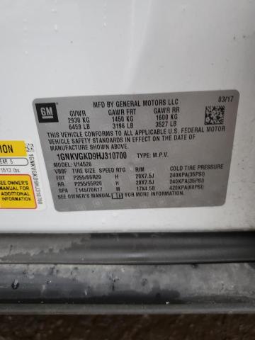 Photo 10 from auction – 2017 CHEVROLET TRAVERSE L with VIN 1GNKVGKD9HJ310700