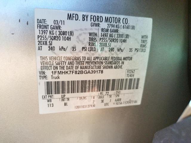 Photo 10 from auction – 2011 FORD EXPLORER L with VIN 1FMHK7F82BGA39178
