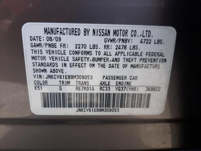 Photo 10 from auction – 2009 INFINITI G37 BASE with VIN JNKCV61E89M309053