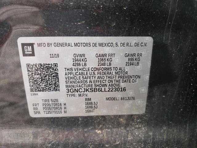 Photo 10 from auction – 2020 CHEVROLET TRAX LS with VIN 3GNCJKSB6LL223016