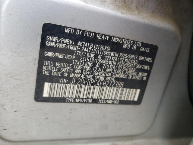 Photo 10 from auction – 2015 SUBARU XV CROSSTR with VIN JF2GPBPC4FH272388