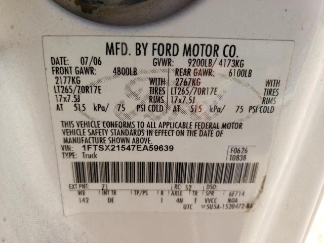 Photo 10 from auction – 2007 FORD F250 SUPER with VIN 1FTSX21547EA59639