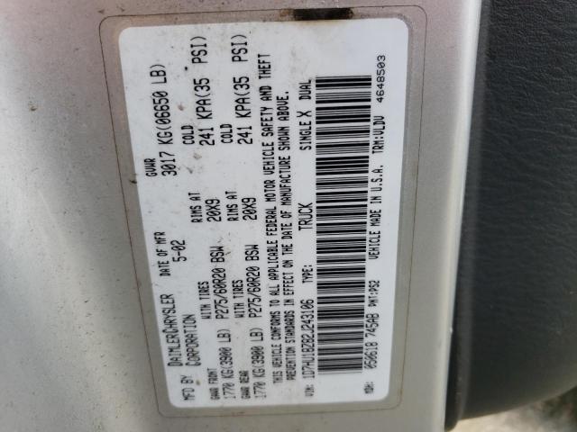 Photo 10 from auction – 2002 DODGE RAM 1500 with VIN 1D7HU18Z82J243106