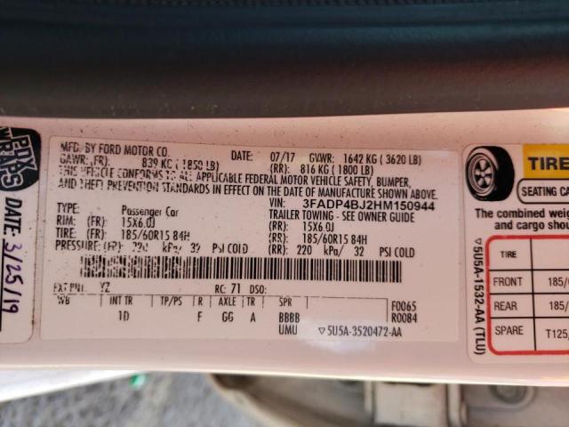 Photo 10 from auction – 2017 FORD FIESTA SE with VIN 3FADP4BJ2HM150944