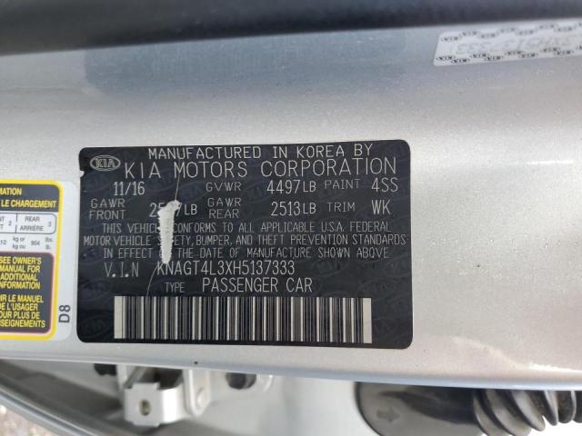 Photo 10 from auction – 2017 KIA OPTIMA LX with VIN KNAGT4L3XH5137333