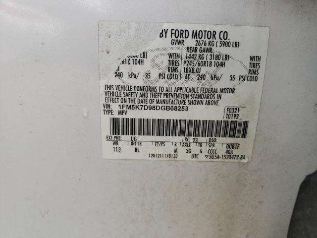 Photo 10 from auction – 2013 FORD EXPLORER X with VIN 1FM5K7D98DGB68253