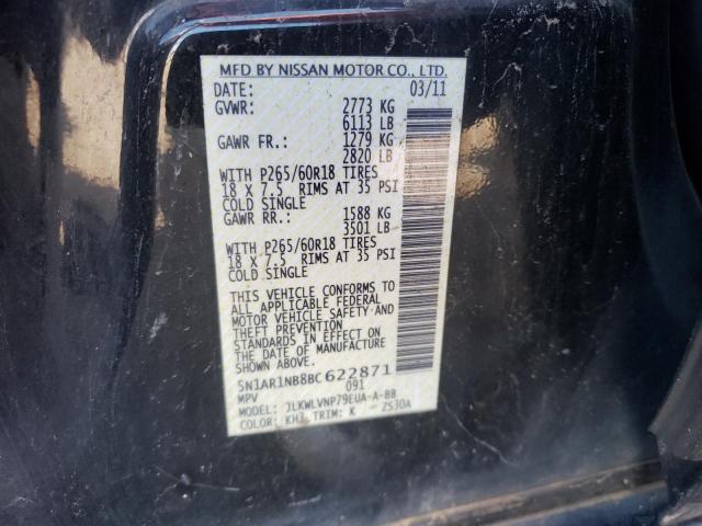 Photo 10 from auction – 2011 NISSAN PATHFINDER with VIN 5N1AR1NB8BC622871