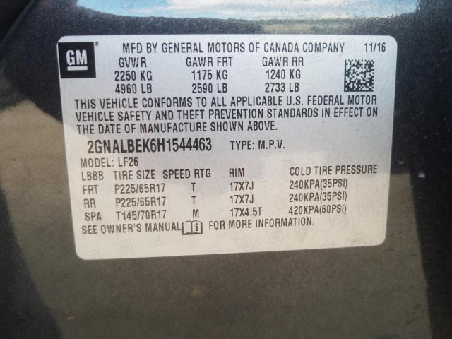 Photo 10 from auction – 2017 CHEVROLET EQUINOX LS with VIN 2GNALBEK6H1544463