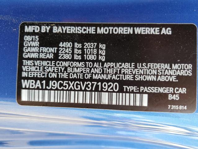 Photo 10 from auction – 2016 BMW M235XI with VIN WBA1J9C5XGV371920