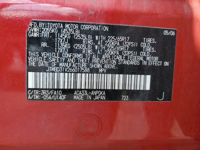 Photo 10 from auction – 2006 TOYOTA RAV4 LIMIT with VIN JTMBD31V266017588