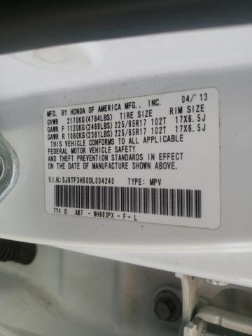 Photo 10 from auction – 2013 HONDA CROSSTOUR with VIN 5J6TF3H50DL004240