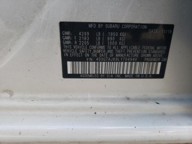 Photo 10 from auction – 2020 SUBARU IMPREZA SP with VIN 4S3GTAJ69L1704940