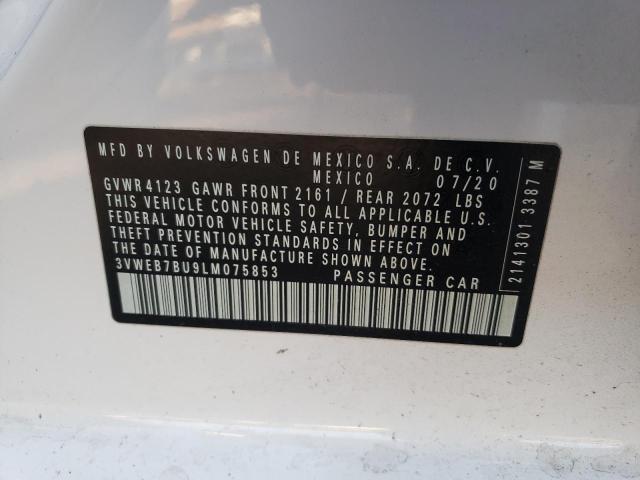Photo 10 from auction – 2020 VOLKSWAGEN JETTA SEL with VIN 3VWEB7BU9LM075853