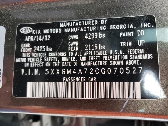 Photo 10 from auction – 2012 KIA OPTIMA LX with VIN 5XXGM4A72CG070527