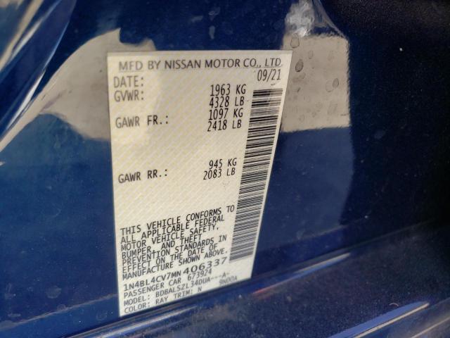 Photo 10 from auction – 2021 NISSAN ALTIMA SR with VIN 1N4BL4CV7MN406337